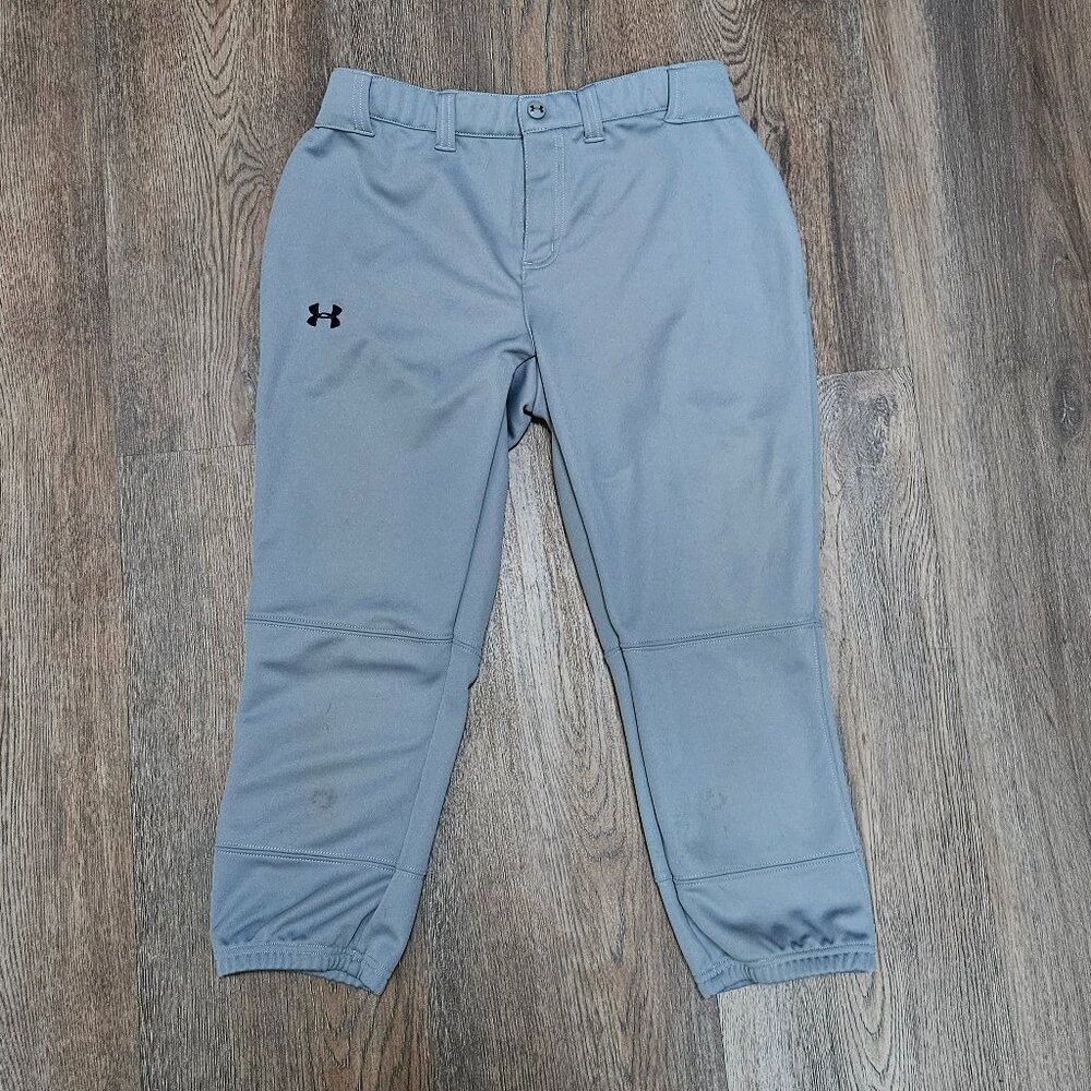Under Armour Softball Pants Womens Small Gray Crop Baseball Adult